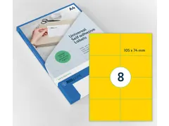 Gekleurde Etiketten 105x74mm Geel 42720 1000 Vel