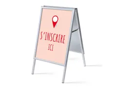 Stoepbord A1 complete set met print "S'incrire ici" Rood