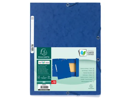 Elastomap glanskarton 400 3 klep blauw