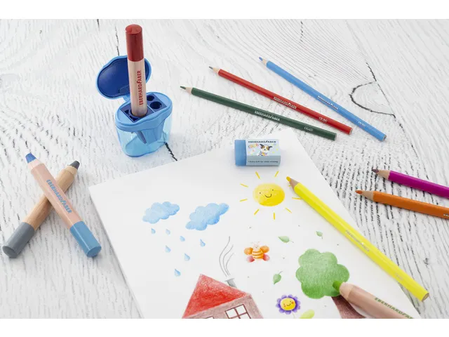 Taille-crayon Eberhard Faber 3 trous bleu