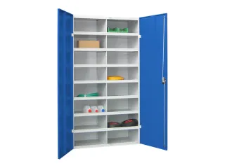 Materiaalkast Staal 1800x1000x530mm 16vakken Ral7035 Front Ral5010 - 2