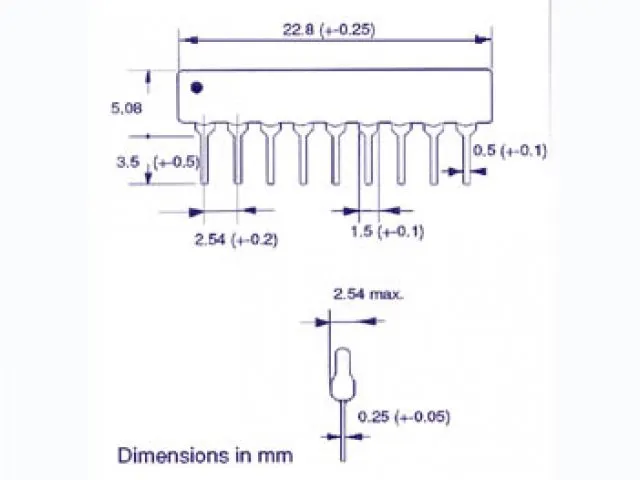 Resistor Array 22k (8 R's + 1 Common)