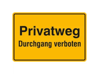 verbodsbord,Eigen weg - Doorgang verboden,aluminium gemerkt,gemoffeld - 1