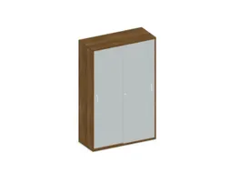 Schuifdeurkast 1540x1000x430mm Romp Noten Decor Front Lichtgrijs