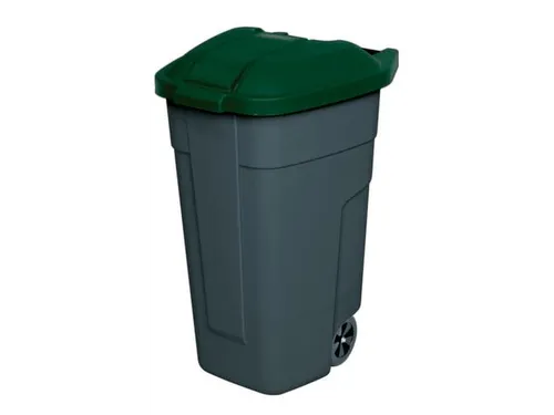 Afvalbak 100 Liter HxBxD 850x510x550mm Pp Romp Antraciet Deksel Groen