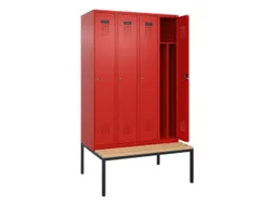 locker met bank,voor scheiding van kleding,HxBxD 2120x1200x815mm,4vak