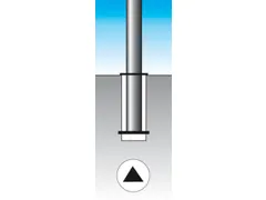 Afzetpaal Vierkant 70x70m Uitneembaar Driekantslot Spitse Kop Wit/Rood