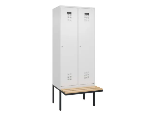 locker met bank,voor scheiding van kleding,HxBxD 2120x800x815mm,2vak