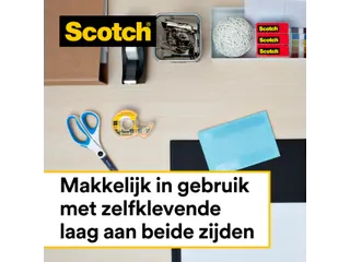 Plakband Scotch 665 12mmx6.3m dubbelzijdig + afroller - 8