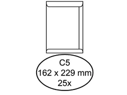 Envelop Hermes akte C5 162x229mm zelfklevend wit pak à 25 stuks