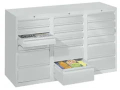 Ladenkast HxBxD 900x1500x500mm 12+6 Laden Gewoon Uitschuifbaar