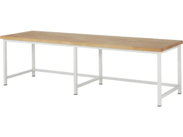 werkbank,HxBxD 840-1040x3000x900mm,beukblad,draagverm. 1250kg,RAL7035