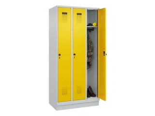 locker,HxBxD 1950x900x500mm,3vak,vak B 300mm,draaigrendel,sokkel - 1