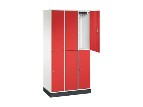 Dubbeldekse garderobekast,HxBxD 1950x920x500mm,3x2vak.,vak B 260mm