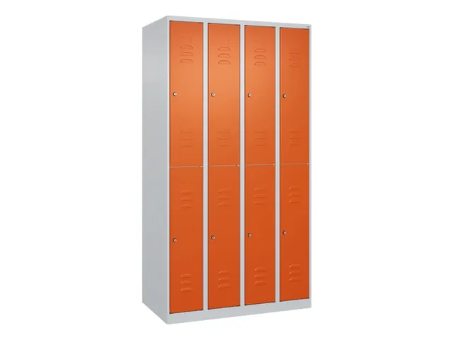 dubbeldekse locker,HxBxD 1850x1000x500mm,4x2vak.,vak B 250mm,cil.-slot