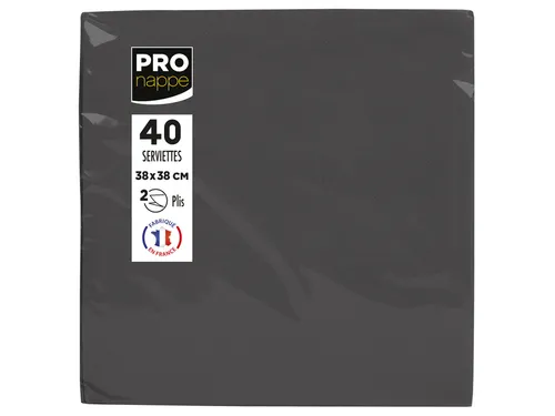 Servet Pronappe 1/4 vouw 2-laags 380x380mm 40 vel zwart
