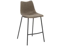 Barkruk mySOLO 4-poten Zwart met Zitting kunstleder Vintage modder