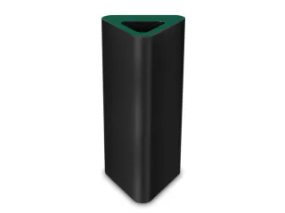afvalbak,60l,HxBxD 800x380x380mm,romp staal zwart,gesloten - 4