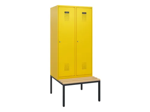 locker met bank,HxBxD 1950x800x815mm,2vak,vak B 400mm,cilinderslot