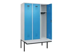 locker met bank,HxBxD 2120x1200x815mm,3vak,vak B 400mm,cilinderslot