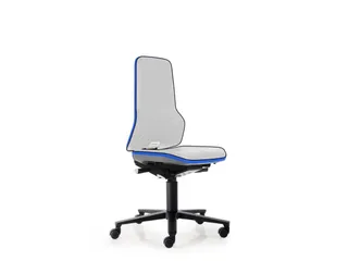 Modulaire Draaistoel 450-620mmx470mm Blauw Voetkruis Zwart Wielen - 2