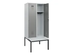locker met bank,HxBxD 1950x800x815mm,2vak,vak B 400mm,cilinderslot