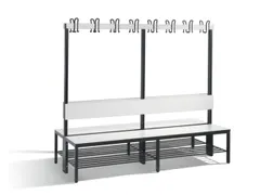 omkleedbank,HxLxD 1650x2000x760mm,HPL wit,frame staal RAL7021