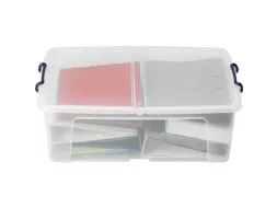 Opbergbox Plastic Transparant 50 Liter met Gedeelde Deksel