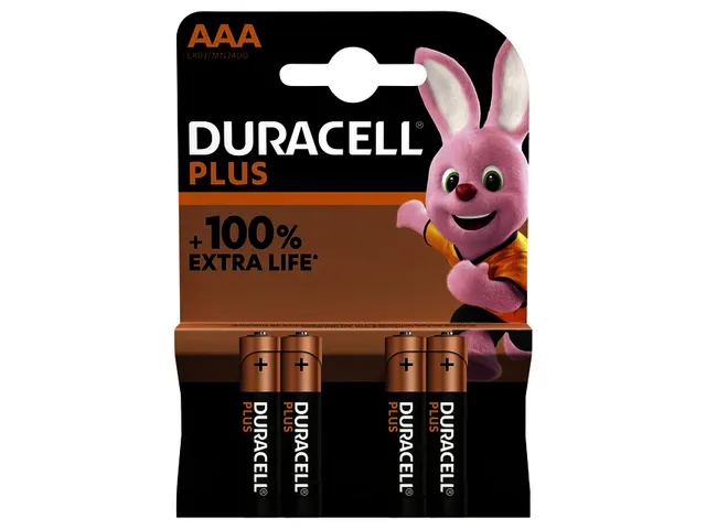 Batterij Duracell Plus 4xAAA