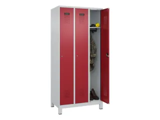 locker,HxBxD 1950x900x500mm,3vak,vak B 300mm,cil.-slot,voeten - 1