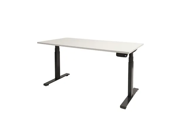 Dextro Plus Zit-sta Bureau Elektrisch 140x80 Krijtwit 25mm Zwart