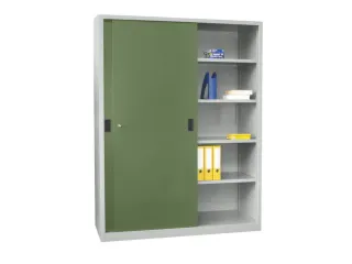 schuifdeurkast,HxBxD 1950x1500x500mm,RAL7035,front RAL6011 - 2