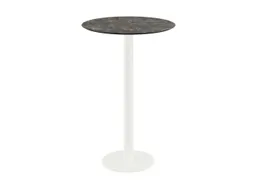 statafel,HxØ 1090x700mm,rond,schotelvoet wit,blad HPL Galaxy Marble