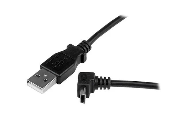 Câble Mini USB 1 m A vers Mini B coudé 90° vers le haut