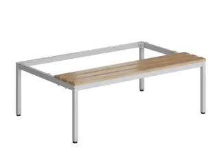 zitbank,v. garderobekast/lockersysteem,HxBxD 420x1185x800mm,hardhout - 1