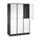 Dubbeldekse garderobekast,HxBxD 1950x1220x500mm,3x2vak.,vak B 360mm