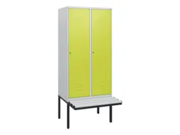 locker met bank,HxBxD 1950x800x815mm,2vak,vak B 400mm,cil.-slot