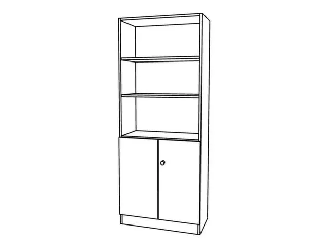 combikast,HxBxD 2004x800x420mm,4xhouten vloer,5ordnerhoogte,romp wit