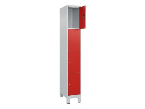 lockerkast,HxBxD 1950x300x500mm,1x4vakken,vak B 300mm,cil.-slot,voeten