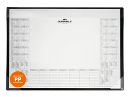 Schrijfonderlegger 600x430mm kalender PP zwart