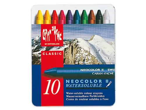 Waskrijt Caran d'Ache neocolor-II 10 stuks assorti