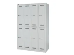 Dubbeldekse garderobekast,HxBxD 1850x1200x500mm,4x2vak.,vak B 300mm