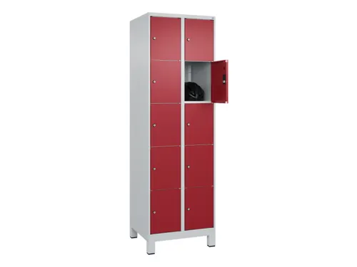 lockerkast,HxBxD 1950x600x500mm,2x5vakken,vak B 300mm,cil.-slot,voeten