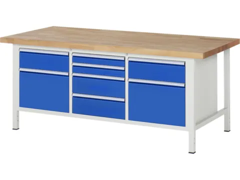 werkbank,HxBxD 840-1040x2000x900mm,beukblad,draagverm. 1250kg,4voeten