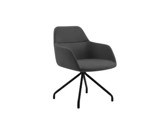 Conferentiestoel serie 129 Antraciet stof Zwart staal - 4
