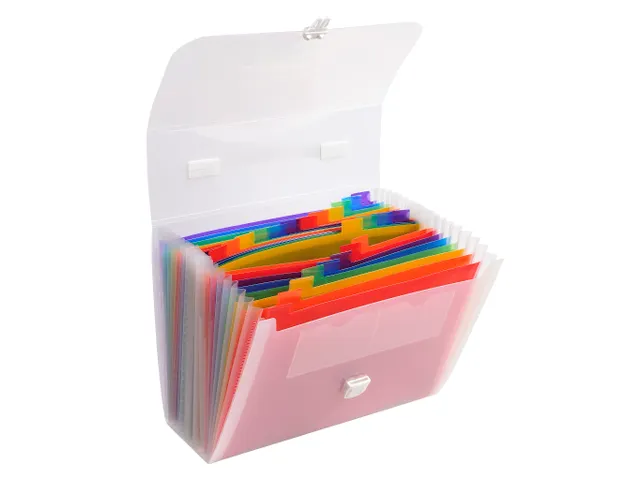 Sorteermap PP CRYSTAL handvat 24vak