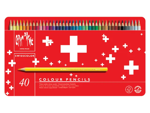 Kleurpotloden Caran D'ache Swisscolor Aquarel 40stuks Assorti