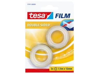 Plakband Tesa 57911 dubbelzijdig 12mmx7.5m 2 rollen - 1