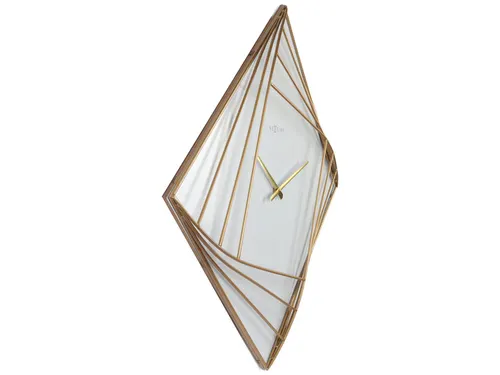 Wandklok Nextime groot 85x85cm metaal goud/wit Turning Time
