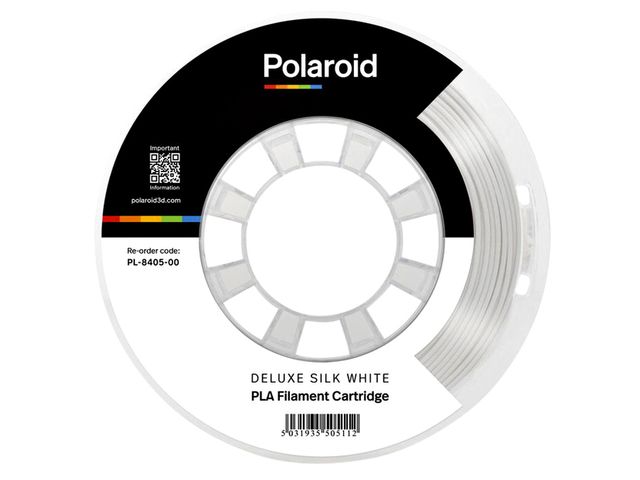 3D Filament Polaroid PLA Universal 250g Deluxe Zijde wit | 3dprinterfilamenten.be